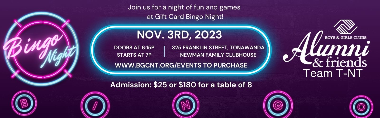 BGCNT Bingo Night